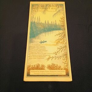 Vtg Sunset North Sportsmans Map Oregon Forest Protection Association